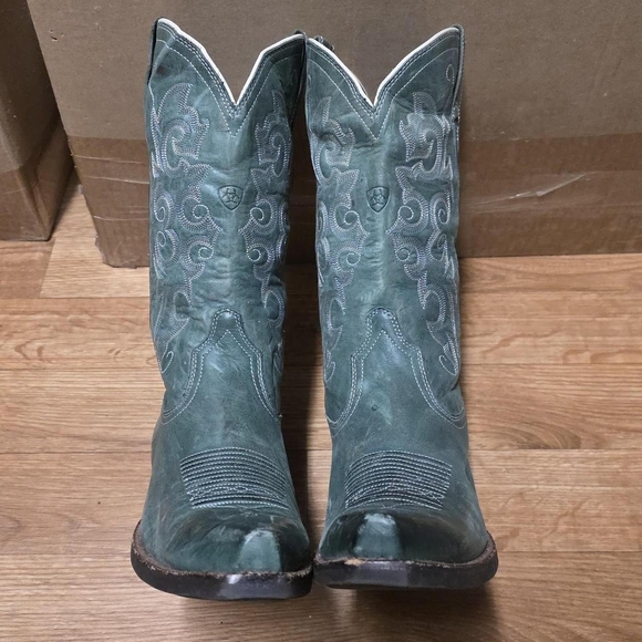 Ariat Western Cowboy Boots Womens Size 7.5 Green Teal - Picture 3 of 8